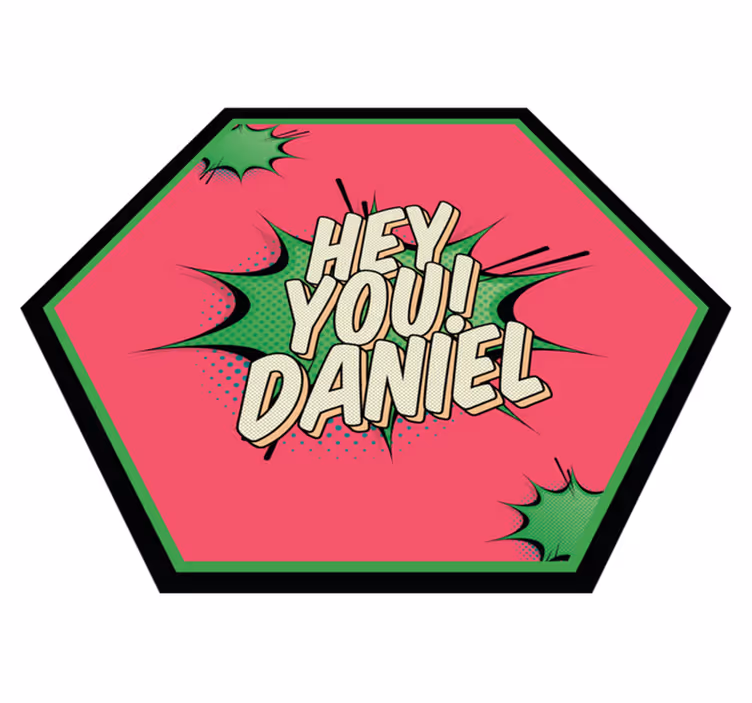 Hei du kult graffiti plakat vinyl teppe med navn - Tenstickers