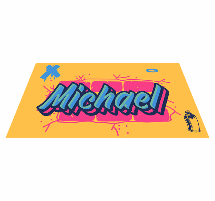 Tilpasset graffitinavn Vinyl teppe flere barn - Tenstickers