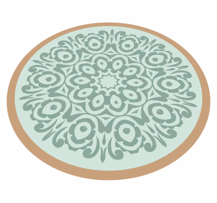 Rundt botanisk arrangement vinyl teppe mandala - Tenstickers
