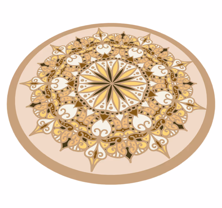 Vinyl teppe mandala elegant gylden mandala - Tenstickers