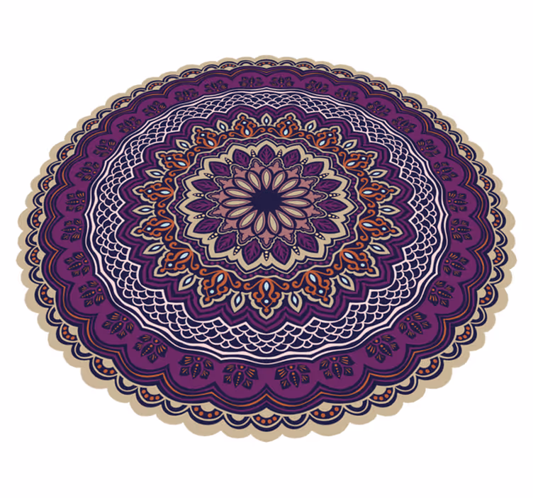 Livlig lilla design vinyl teppe mandala - Tenstickers