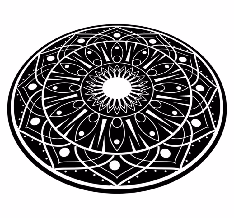 Vinyl teppe mandala med detaljert mønster - Tenstickers
