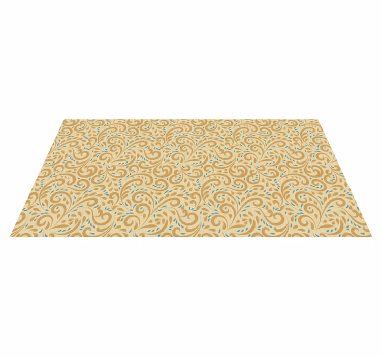 Botanisk virvelelement vinyl teppe blomster og planter - Tenstickers