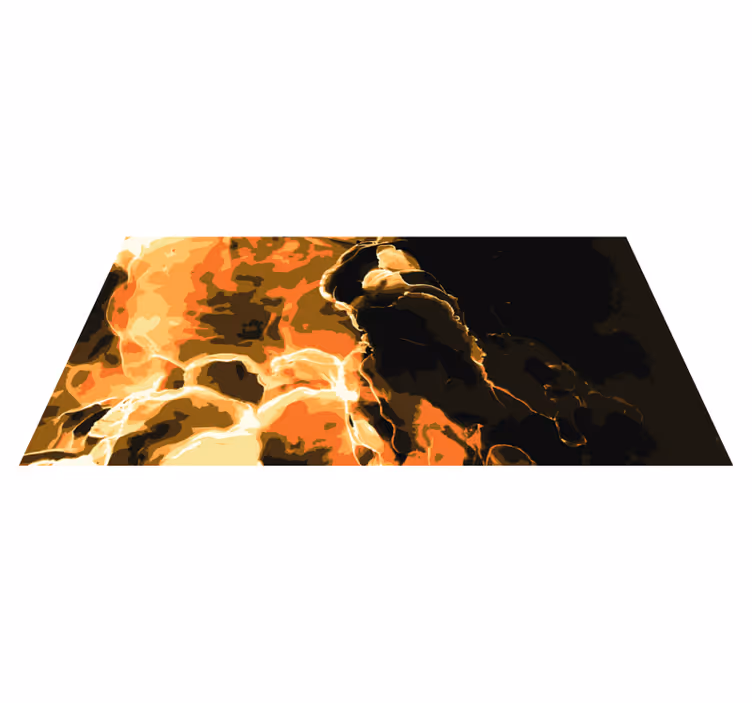 Brennende effekt marmor vinylteppe - Tenstickers