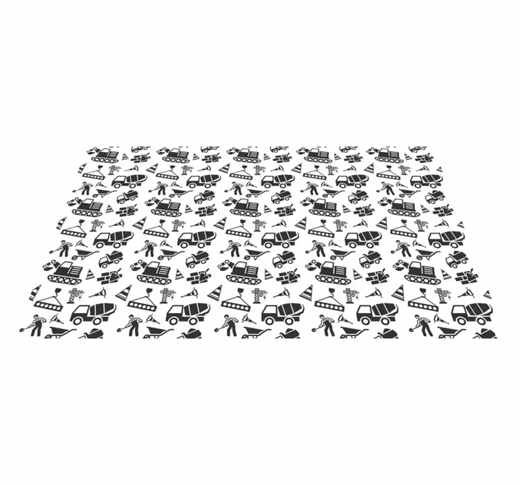 Anleggsbiler spiller vinyl teppe spill - Tenstickers