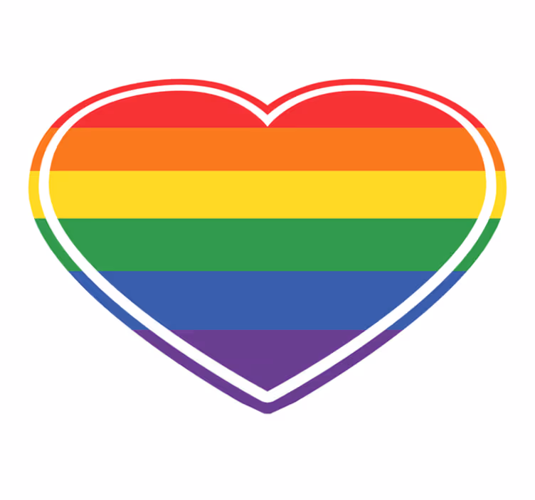 Gay pride flat i hjerteform vinyl teppe soverom - Tenstickers