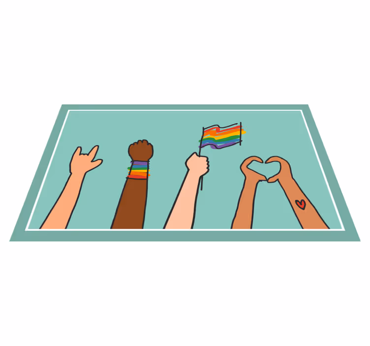 Gay pride doodle stil vinyl teppe soverom - Tenstickers