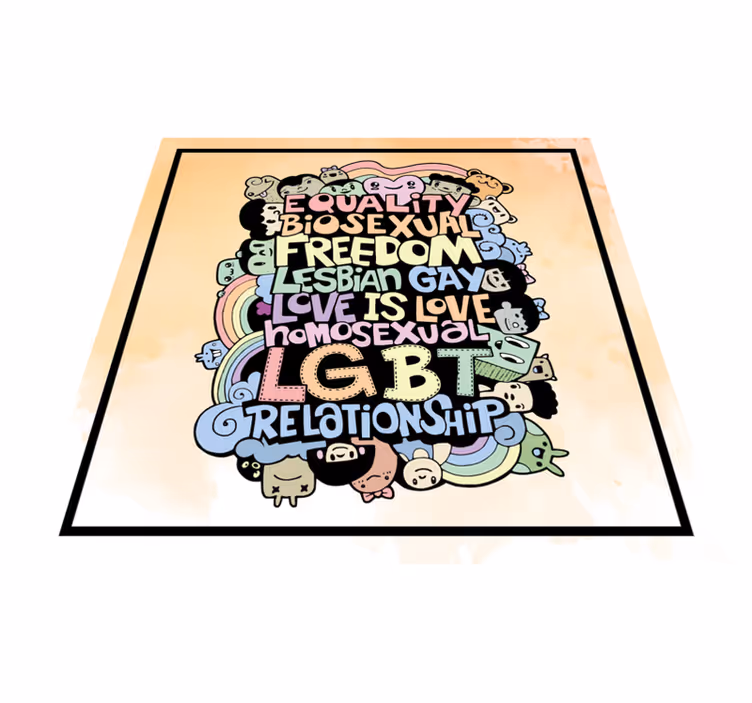 Fargerik lhbt-melding vinyl teppe sagn og tekster - Tenstickers