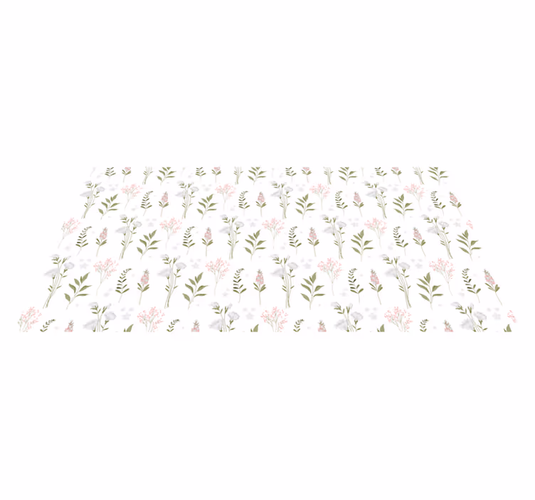 Mønstret estetikk vinyl teppe blomster og planter - Tenstickers
