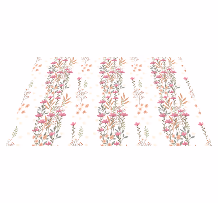 Blomstermønstret motiv vinyl teppe blomster og planter - Tenstickers