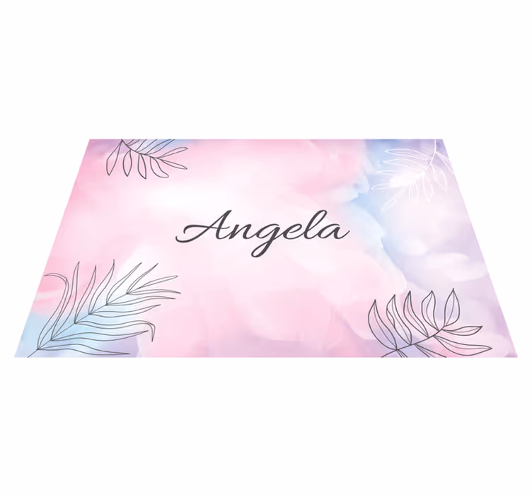 Blomster tilpasset navn vinyl teppe soverom - Tenstickers