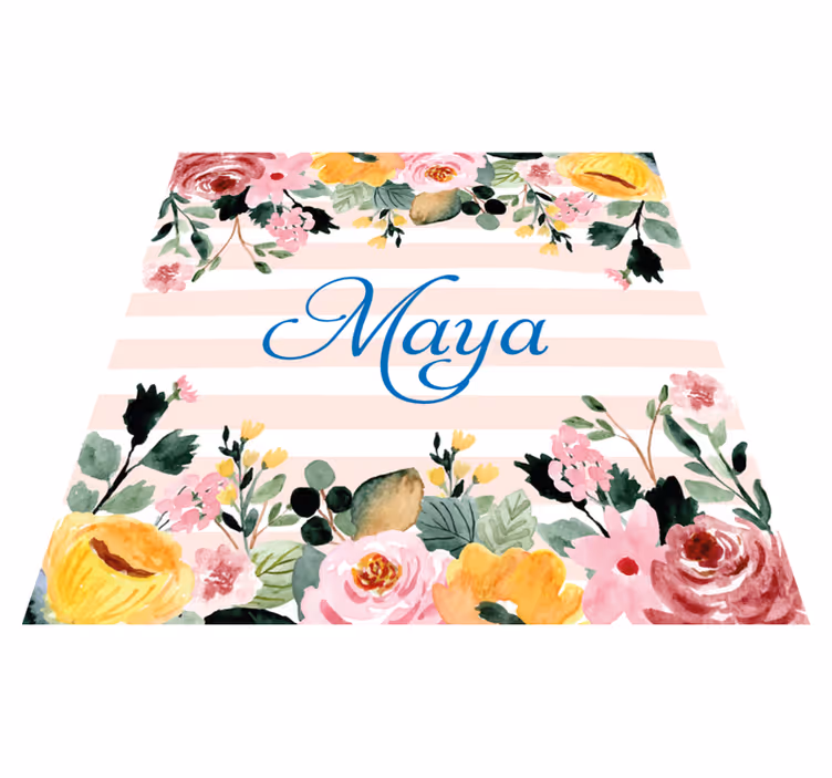 Blomsterpersonalisering vinyl teppe soverom - Tenstickers