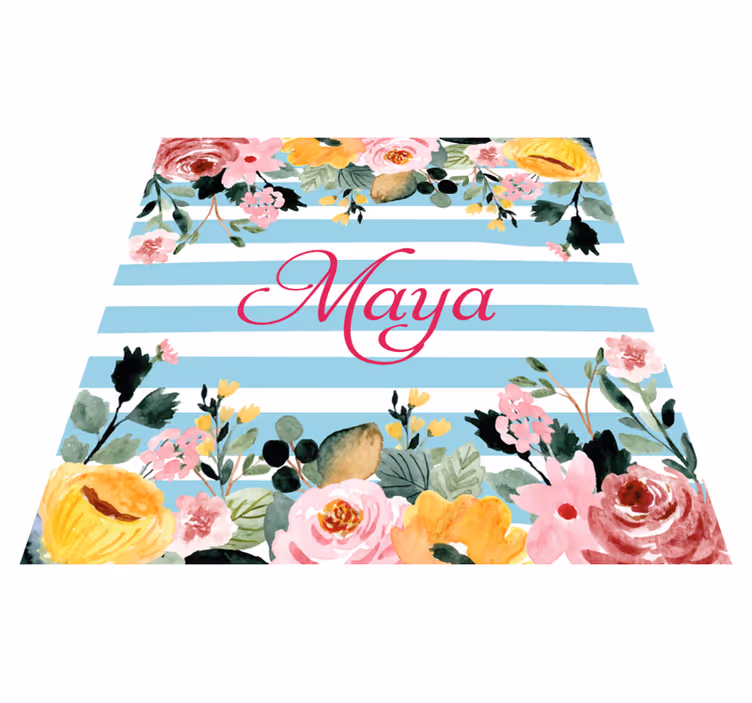 Tilpasset botanisk design vinyl teppe soverom - Tenstickers