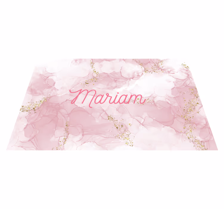 Elegant rosa navn marmor vinylteppe - Tenstickers