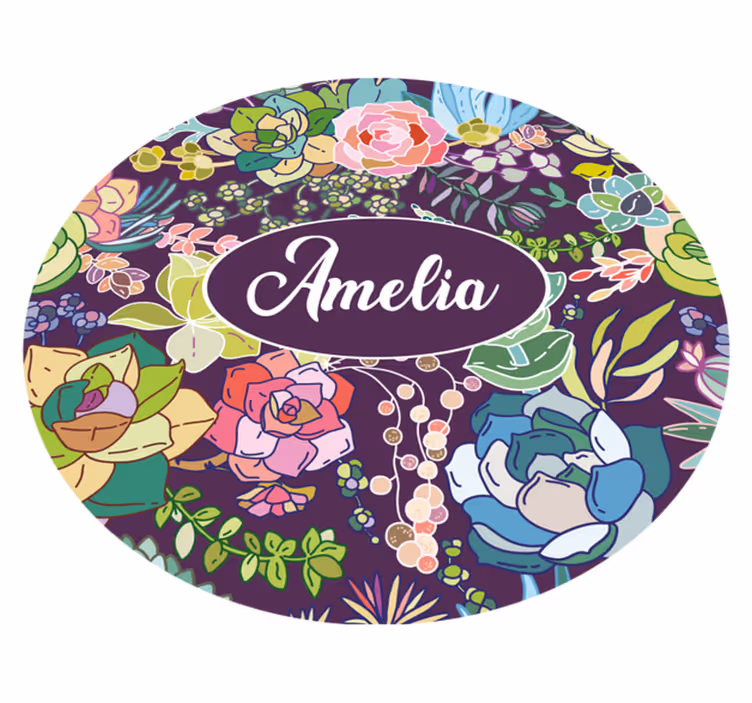 Tilpasset blomstermønster vinyl teppe soverom - Tenstickers