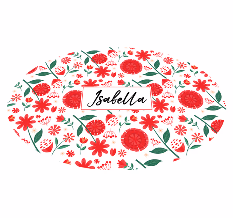 Tilpassede røde blomster vinyl teppe soverom - Tenstickers