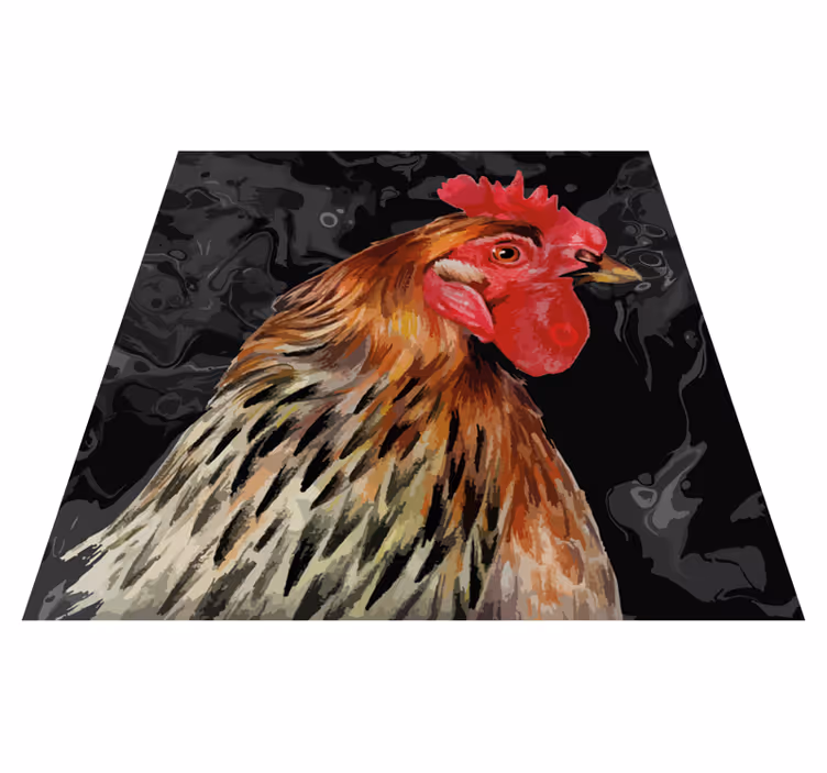 Fargerik hanehode vinyl teppe dyreavtrykk - Tenstickers