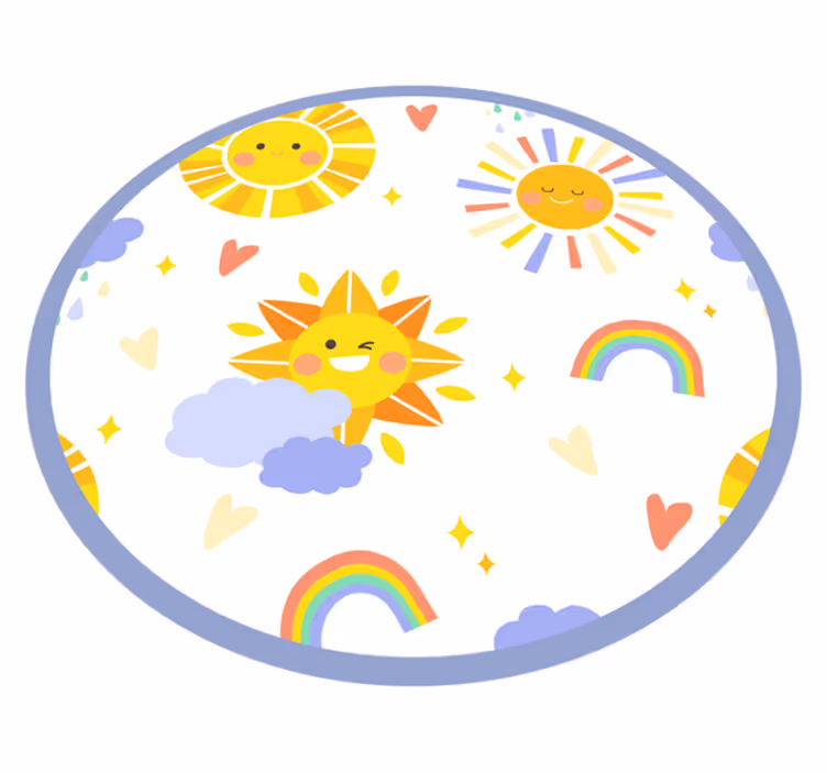 Solfylte smil gleder vinyl teppe spedbarn - Tenstickers