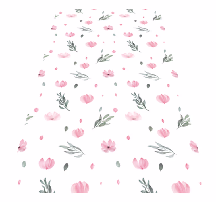 Sjarmerende blomstertrykk vinyl teppe blomster og planter - Tenstickers