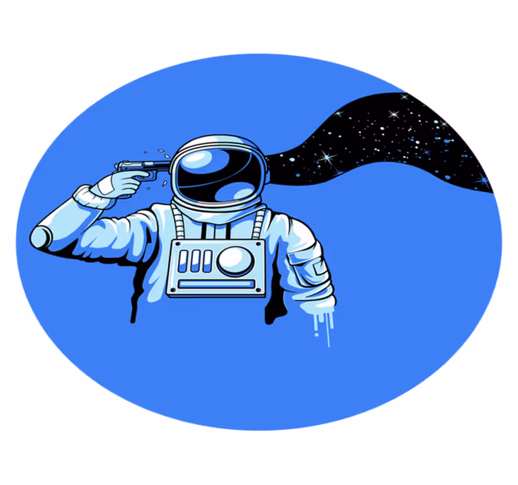 Kosmisk scene fra astronaut vinyl teppe ungdom - Tenstickers