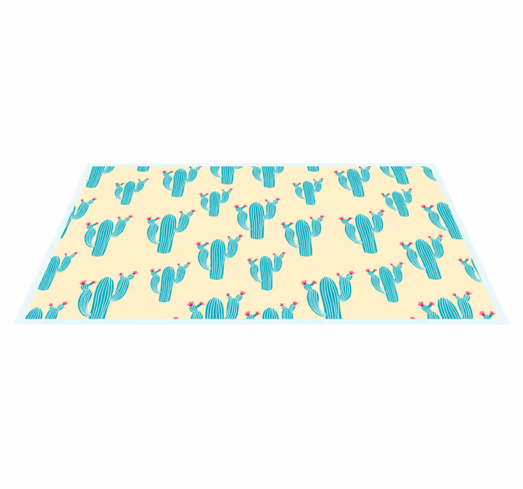 Kaktusmotiv vinyl teppe natur - Tenstickers