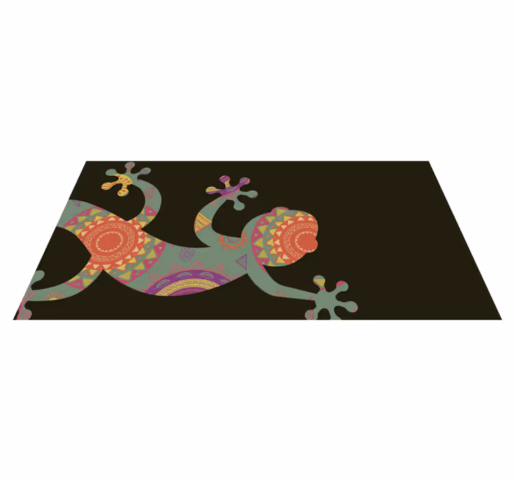 Fargerik geometrisk øgle vinyl teppe mandala - Tenstickers