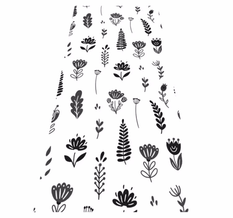 Blomstersilhuettmønster vinyl teppe blomster og planter - Tenstickers
