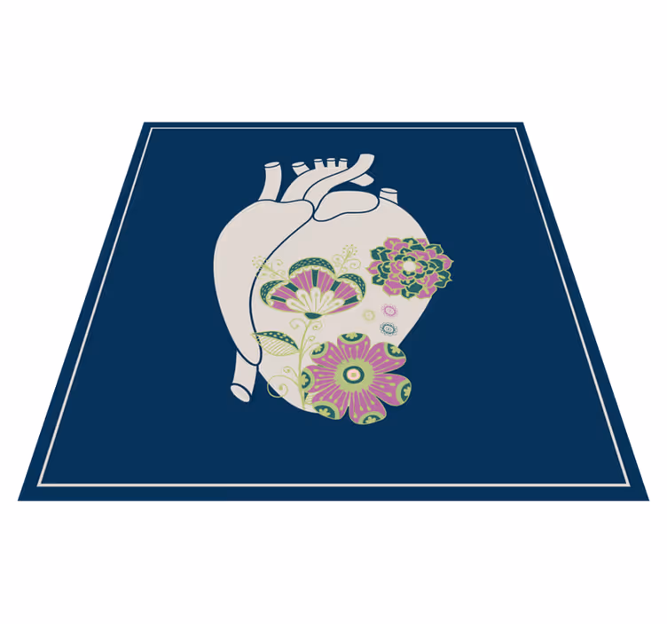 Hjerte blomstermønster vinyl teppe nordisk - Tenstickers