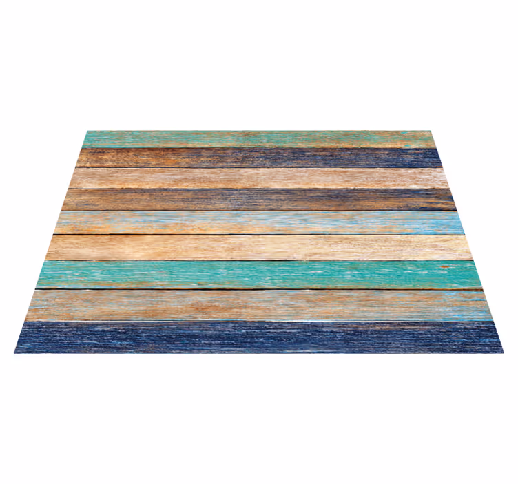 Flerfarget treplanker vinyl teppe tre - Tenstickers