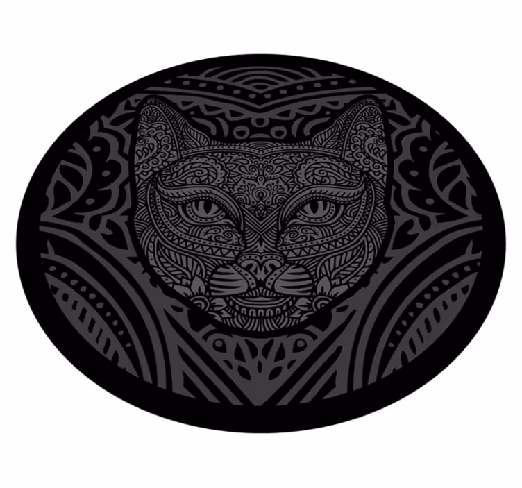 Vakker kattmandala vinyl teppe mandala - Tenstickers