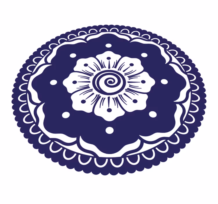 Marine blomsterarrangement vinyl teppe mandala - Tenstickers