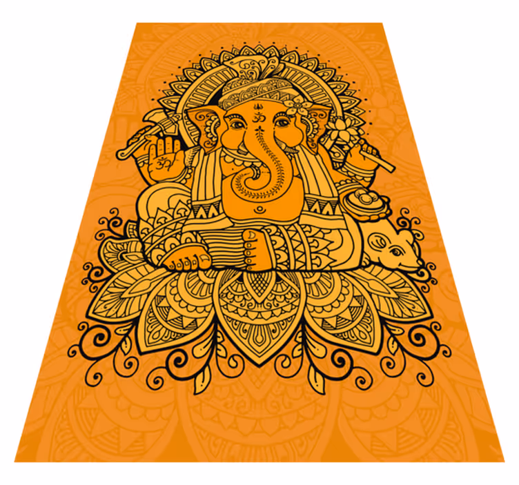 Mandala med ganesha i midten vinyl teppe mandala - Tenstickers