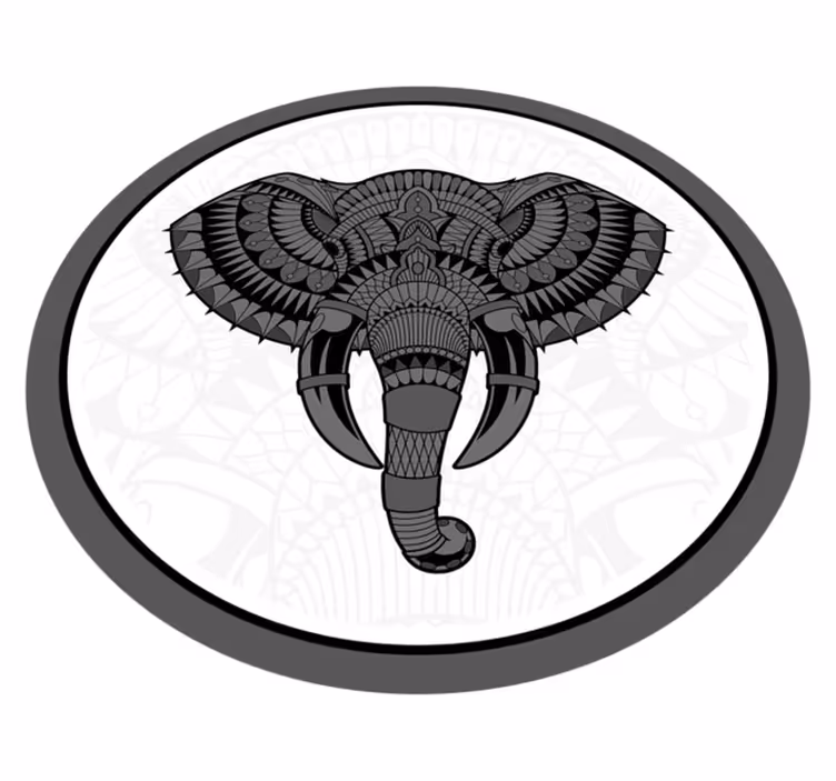 Elefant med mandala tekstur vinyl teppe mandala - Tenstickers