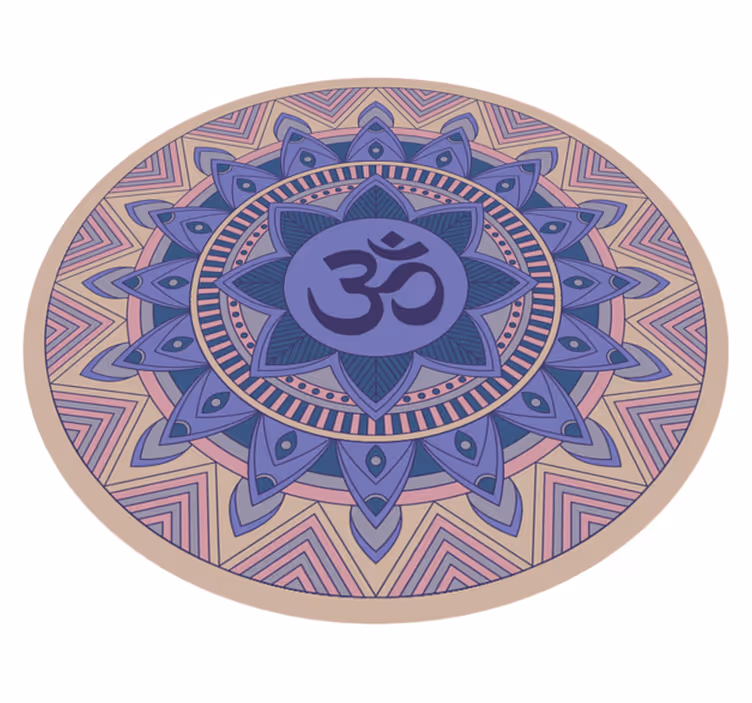 Fargerik mandala med om -symbol vinyl teppe mandala - Tenstickers