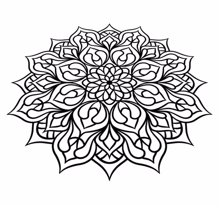 Elegant lilla mønster vinyl teppe mandala - Tenstickers