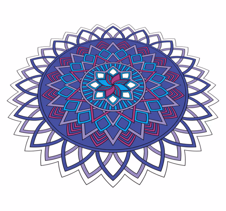 Intrikat blomsteroppsats vinyl teppe mandala - Tenstickers