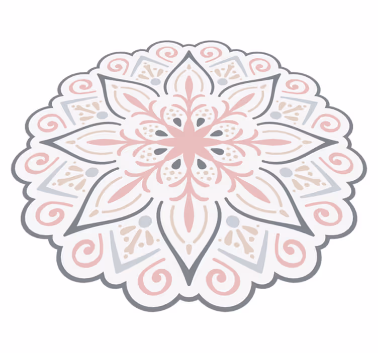 Grasiøst blomsterelement vinyl teppe mandala - Tenstickers