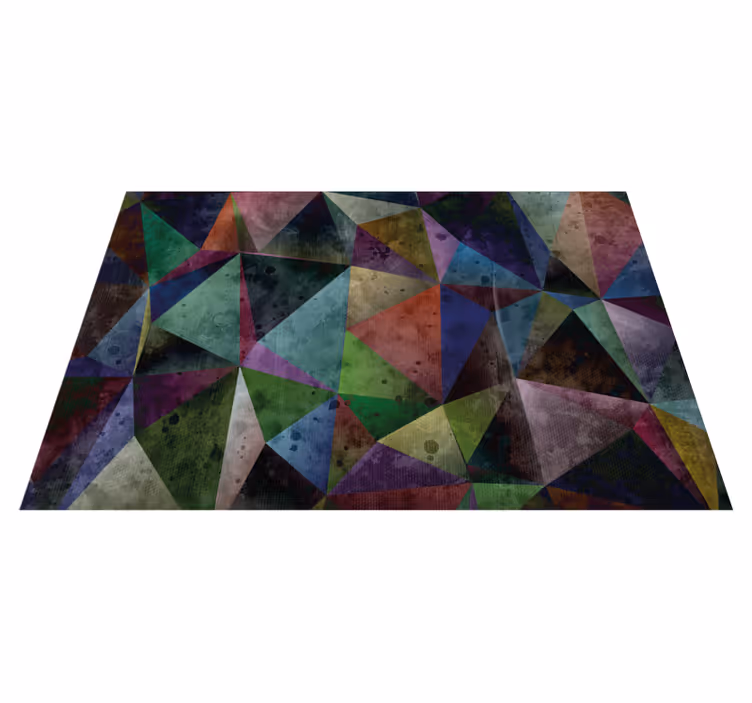 Fargerik trekantmosaikk vinyl teppe geometrisk - Tenstickers