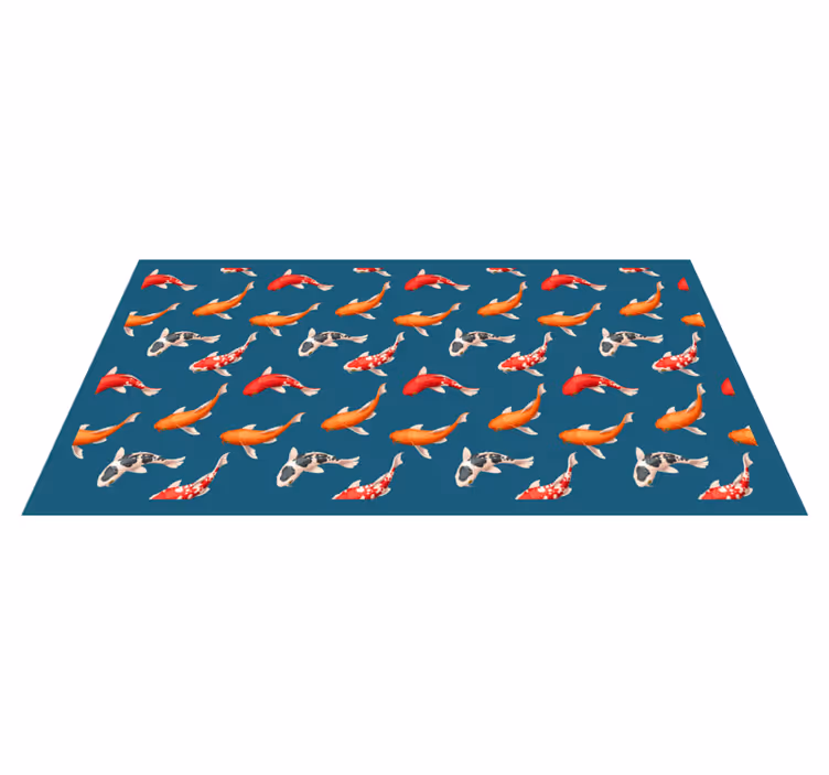 Koi fisk mønster vinyl teppe natur - Tenstickers