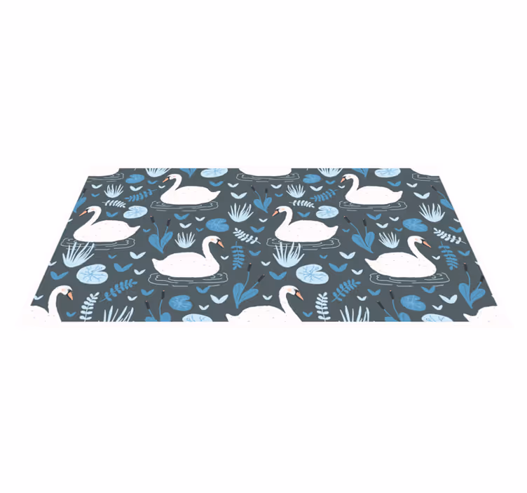 Elegant svanemønster vinyl teppe natur - Tenstickers