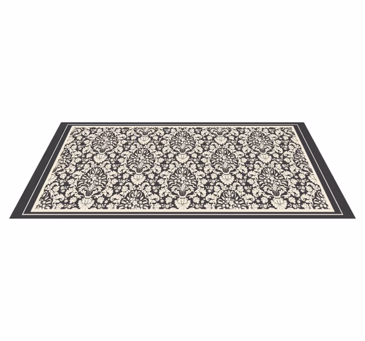 Elegant botanisk trekk vinyl teppe vintage - Tenstickers