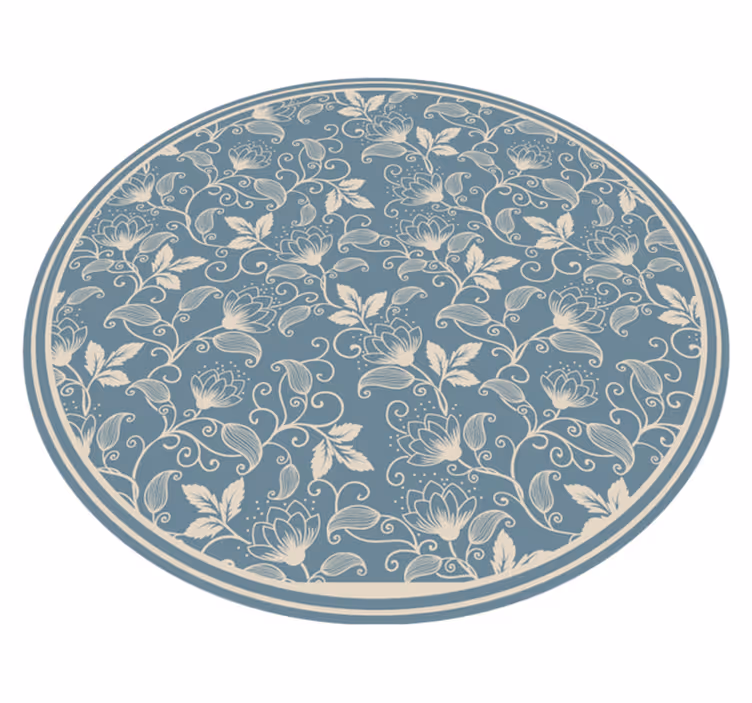 Botanisk virvel vinyl teppe blomster og planter - Tenstickers
