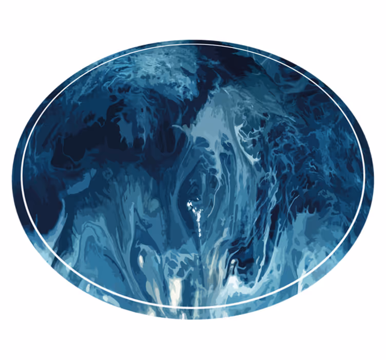 Havblå virvel vinyl teppe natur - Tenstickers