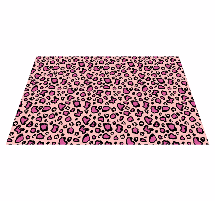 Rosa leopardprikker vinyl teppe dyreavtrykk - Tenstickers