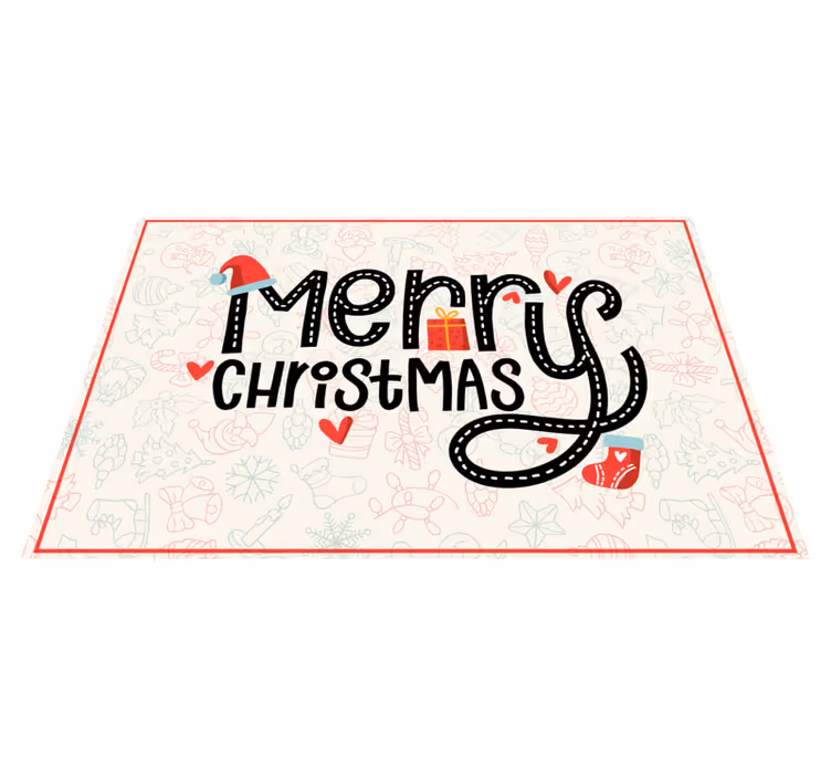 God jul broderi Jul vinyl teppe - Tenstickers
