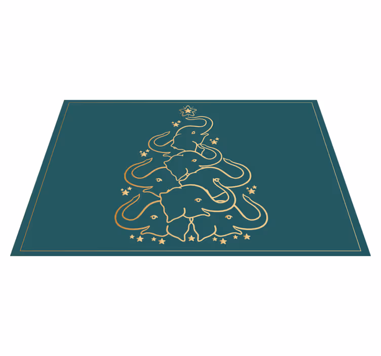 Elefanttre simulering Jul vinyl teppe - Tenstickers