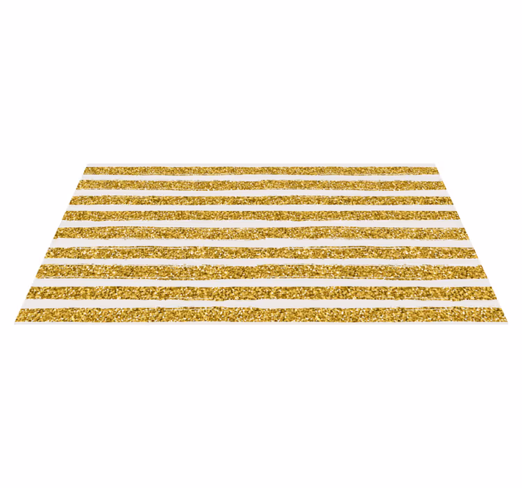 Gyllent glitter Vinyl teppe striper - Tenstickers