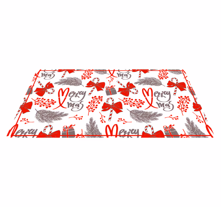 Hilsener og hjerter Jul vinyl teppe - Tenstickers