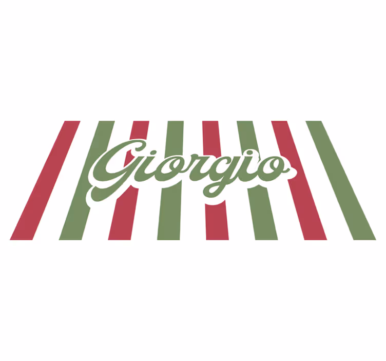 Italiensk flagg vinyl teppe med navn - Tenstickers
