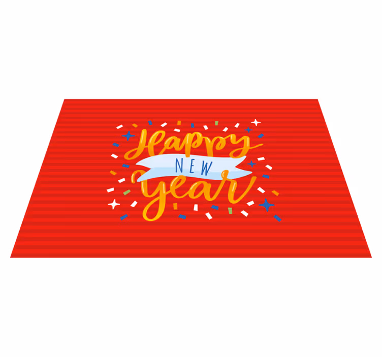 Nyttårsfeiring Jul vinyl teppe - Tenstickers